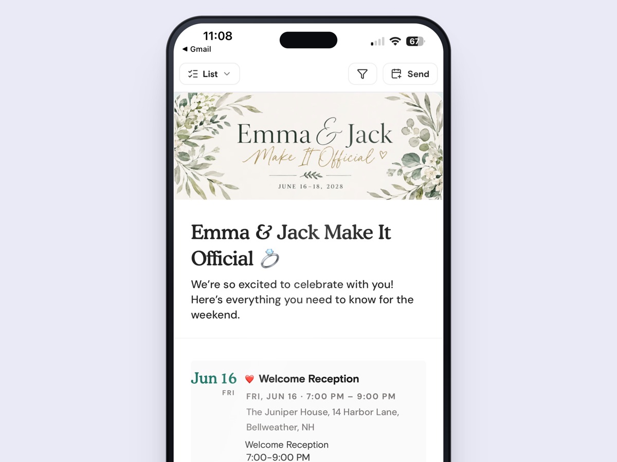 A shared Agenda Hero calendar open on a phone